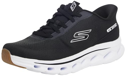 Skechers Mens Go Walk Glide Step 2.0 Maser Hands Free Slip-ins, Black/White, 10.5