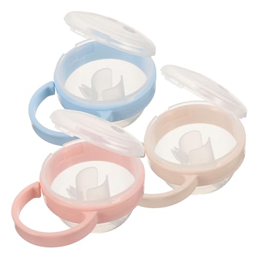 Toyvian Cartoon Pacifier Holder 3pcs Baby Pacifier Case Handle Dustproof Box Newborn Organizer Set