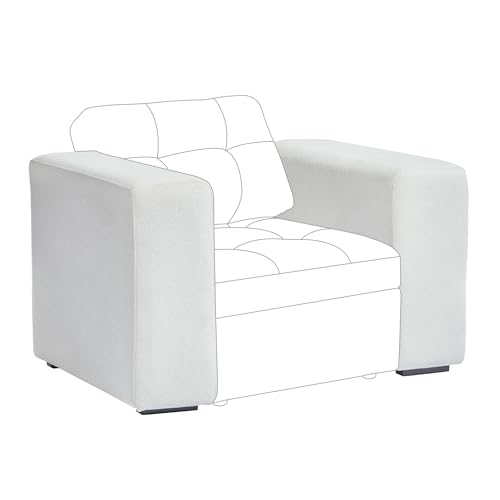 Image of QHITTY Single Side Armrest for Sectional Modular Couch, 1 Piece Armrest /Backrest Module for Modular Couch Sectional Sofa, Beige White