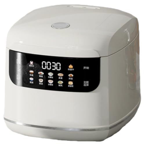 Kizare 炊飯器 電気炊飯器 304ステンレススチール 大型カラースクリーン 純チタン製内鍋 400Wの高出力 多機能 蒸し・煮沸（上下） 耐摩耗性 耐久性 お手入れ簡単 ノンスティック加工 ヘルシーな食事作りに最適 (ホワイト,ダブルスプレーアルミライナー)
