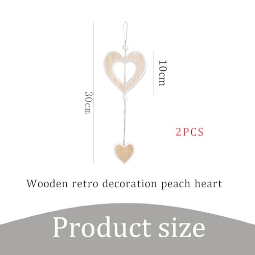 2 Stück Fensterdeko Hängend,Holzherzen Hängedeko,Fenster Deko Hängend,Deko Fenster Zum Hängen,Fensterdekoration,Holz Dekoherz Fensterdeko Dekoanhänger Für Hochzeiten Wohnzimmerdekoration Und Geschenke