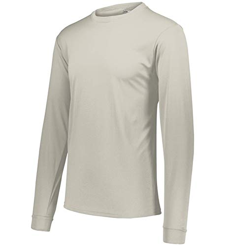 DRIEQUIP Mens Moisture Wicking Long Sleeve Tee-S-Silvergrey