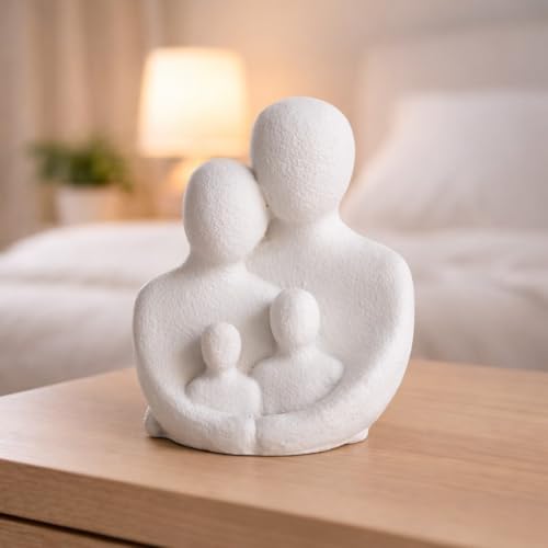 Image of CraftVatika Abstract Family Figurine Showpiece for Home Decor,Modern Couple with Kids Statue for Living Room, Bedroom,Office Table Decoration,Gift for Family,Anniversary,Housewarming,Mother's Day