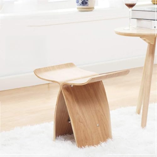Tabouret à chaussures en bois, pour chambre à coucher, salon, bureau, table basse, tabouret en bois courbé simple, tendance, simple, incurvé, artisanat...