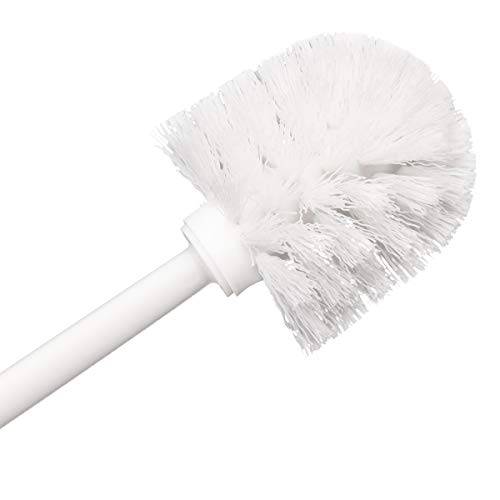 Toilet Brush White Soft Bristle Long Handle Toilet Brush and Holder Eco Plastic Toilet Bowl Brush Cleaner -14.17 inch Handle Length (4 Pack) - Image 4