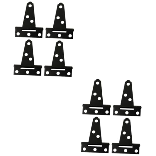 jojofuny 8pcs Sturdy t Shape Hinge Door Hinge Black Heavy-Duty Hardware Zinc Coated Slotted for Home Office