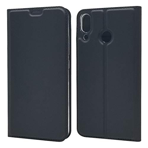 Custodia® Ultra Delgado PU TPU Flip Folio Funda con Ranura y la Función Stand para Tarjeta para ASUS Zenfone 5 ZE620KL(Negro)
