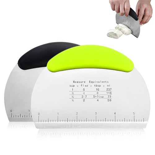 Geebymol Dough Scraper Set, Stainless Steel, Black+Green