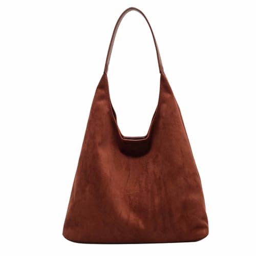 Suede Bag, Brown Suede Bag, Brown Suede Handbag, Retro Brown Suede Purse for Women, Large Slouchy Suede Shoulder Bag