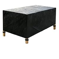 UUPAUO Patio Furniture Covers Waterproof 400x250x75cm Black Garden Furniture Cover, Waterproof Patio Rattan Sofa Table Chair Set Cover - 420D Oxford Fabric, Windproof Rattan Chairs Outside Seating