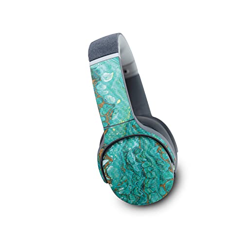 Image of MightySkins Carbon Fiber Skin Compatible with Skullcandy Crusher Evo Wireless - Turquoise Ripple | Protective, Durable Textured Carbon Fiber Finish | Easy to Apply