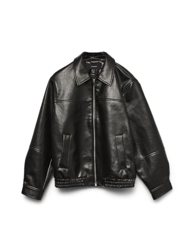 Veste courte enduite VERO MODA Vmtalua blouson noir femme