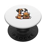 Boxer Dog Burger Hamburguesa divertida PopSockets PopGrip Intercambiable