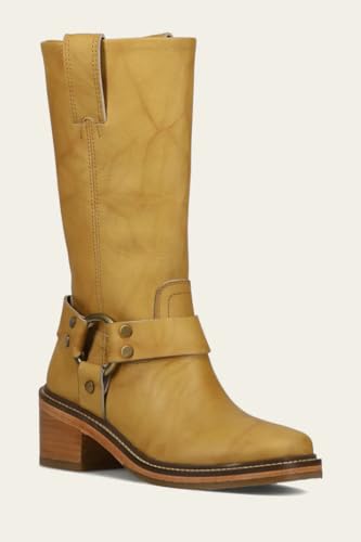 Vertundy Womens Knee High Boots Wide Calf Block Square Toe Low Heel Leather Cowboy Boots2