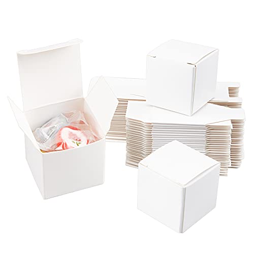 PH PandaHall 30 Pack Kraft Paper Box 1.57" Mini White Paper Gift Packaging Box with Lid Soap Box Foldable Cardboard Earring Ring Jewelry Favor Treat Boxes for Valentine Wedding Birthday