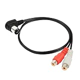 El diseño especial de ángulo recto permite que el cable DIN de 5 pines a RCA se conecte fácilmente a la parte posterior de varios dispositivos electrónicos sin que el cable se pegue demasiado, la configuración de 90 grados también aliviará el estrés en las conexiones.