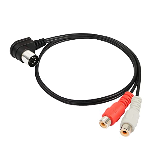 Pngknyocn Right Angle Din 5 Pin To Rca Cable.90 Degree 5 Pin Din Male To 2 Rca Female Professional Grade Audio Cable For Bang & Olufsen, Naim, Quad, Stereo Systems(0.5M) #TOP22