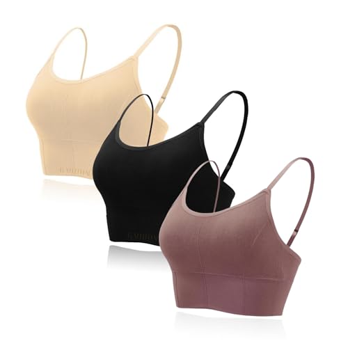 Image of Kaththai Women Cotton Padded Wire-Free Sports Bra with Adjustable Straps Soft Padded Push-Up Bra for Yoga, Fitness (Free Size Bra Fit Up to 28,30,32,34)