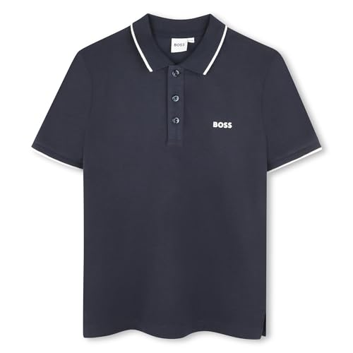 BOSS Boys Short Sleeve Polo, Navy, 14 Years