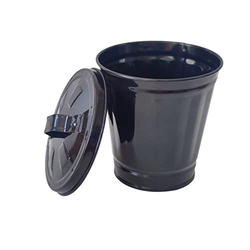 Image of Mini Trash can & Iron Garbage can Pencil Cup Holder 2pcs (Black)