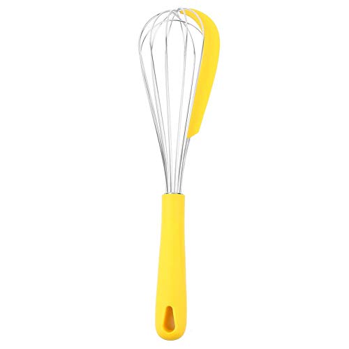 Egg Blender with Steel Wire Interface Plastic Manual Beater Hook Design for Kitchen Space Saving