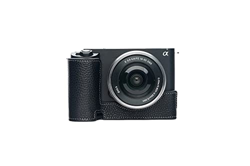 Demi-étui cuir véritable Sony ZV-E1 accessoire protection artisanale noir