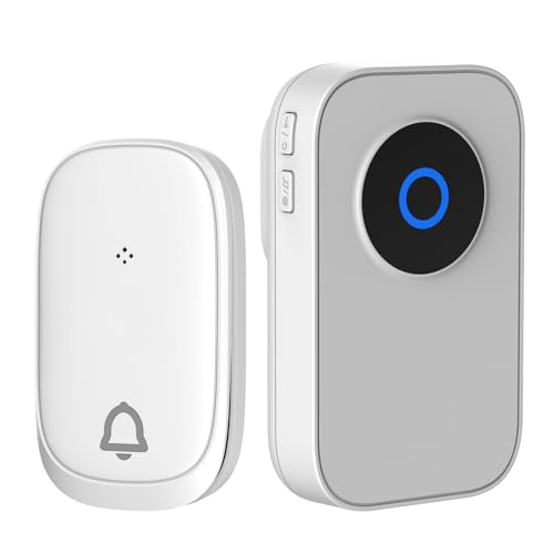 ワイヤレスチャイム ドアベル 自動発電 玄関チャイム 電池不要 防水防塵 工事不要 38曲 4段階音量調節 100db 光でお知らせ メモリー機能 ドアベル 介護/飲食店/玄関 150M範囲 二階も聞こえる 来客対応(1送信機+1受信機)AOYIKO