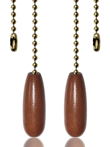 Aceple 2 Pack Ceiling Fan Pull Chain Extender, 12 Inches Wooden Decorative Pendant Extension Chains...