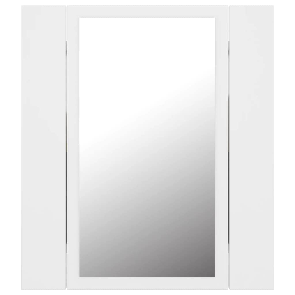 vidaXL Szafka łazienkowa z lustrem i LED, biała, 40x12x45 cm, akryl