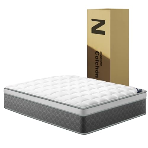 La mejor selección de Colchon America London disponible en línea. 46 NOVANGUA Colchón de Muelles con Espuma Texturizada,Altura 35cm,Colchón Híbrido,Espumas de Alta Calidad para un Mejor Descanso,Soporte y Alivio de Presión (Gris, Queen)