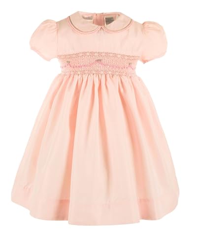 Girls Elegant Taffeta Pink Short Sleeve Dress