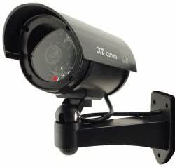 Outdoor Waterproof Fake/Dummy Security Camera with Blinking Light (Black)