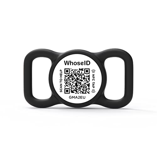 Qr Dog Id Tag, Personalized Pet Id Tags Dog Tags, Silent Silicone Qr Code Id Tags, Send Pet Location Alert Email When Scanning, No App Need, Multi-Pet Management, Black&White #TOP5
