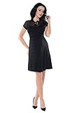 Purpless Maternity Sheer Mesh Teardrop Keyhole Bow Tie Pregnancy Dress D016 (12, Black)