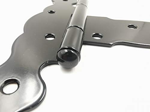 Hlmoptimo 5 Inch Strap Hinges Shed Door Hinges Heavy Duty T-Strap Hinges Shed Hinges For Wooden Fences Barn Doors Rustproof Decorative Classic Hinge W/Screws (4, 5 Inch) #TOP6