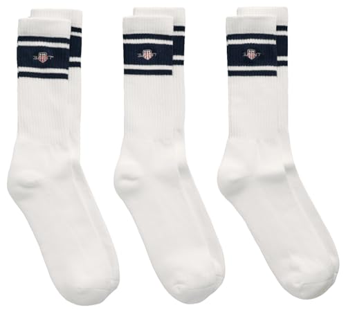 GANT Herren Shield Sport 3-pack Socken, Weiß, 43-45 EU