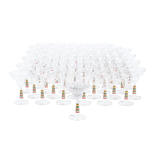 Fun Express Sarape Margarita Glasses Plastic Bulk 60 Ct