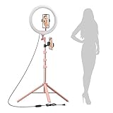 【Trípode profesional / estable / ajustable / portátil】 Esta luz de anillo LED está equipada con un cierre rápido mejorado y una base de trípode ponderada, muy estable y conveniente, se bloquea en un segundo. El trípode retráctil se puede extender de 20 "a 67", puede usarlo en su mesa o pararse en el piso, simplemente bloquéelo con la longitud perfecta que necesite.