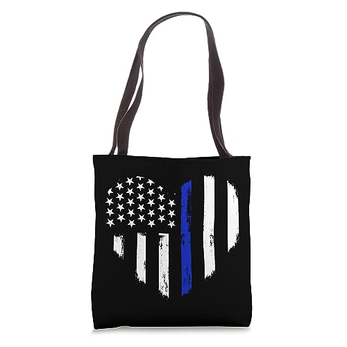 Bolso Tote Thin Blue Line Heart Flag