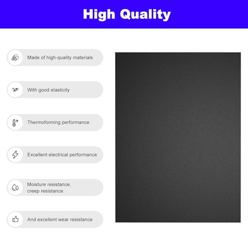 Image of ABS Plastic Sheet 1 /16 Inch -Black Plastic Sheeting -Flexible Plastic Sheet- Heat Moldable ABS plasticsheet for DIY,Car Interiors,Decor,Crafts - 6 Pack
