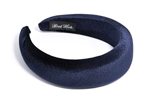 Velvet Padded Headbands for Women - Wide 4.2cm Hair Accessories for Women & Girls, Non-Pinching, Comfortable Fit (Navy)