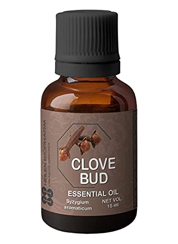 Image of Heilen Biopharm Clovebud (Syzygium aromaticum) Food-Grade Edible Essential Oil - 15 mL | Natural Food-Grade Flavoring & Oral Freshener (Pack of 1)