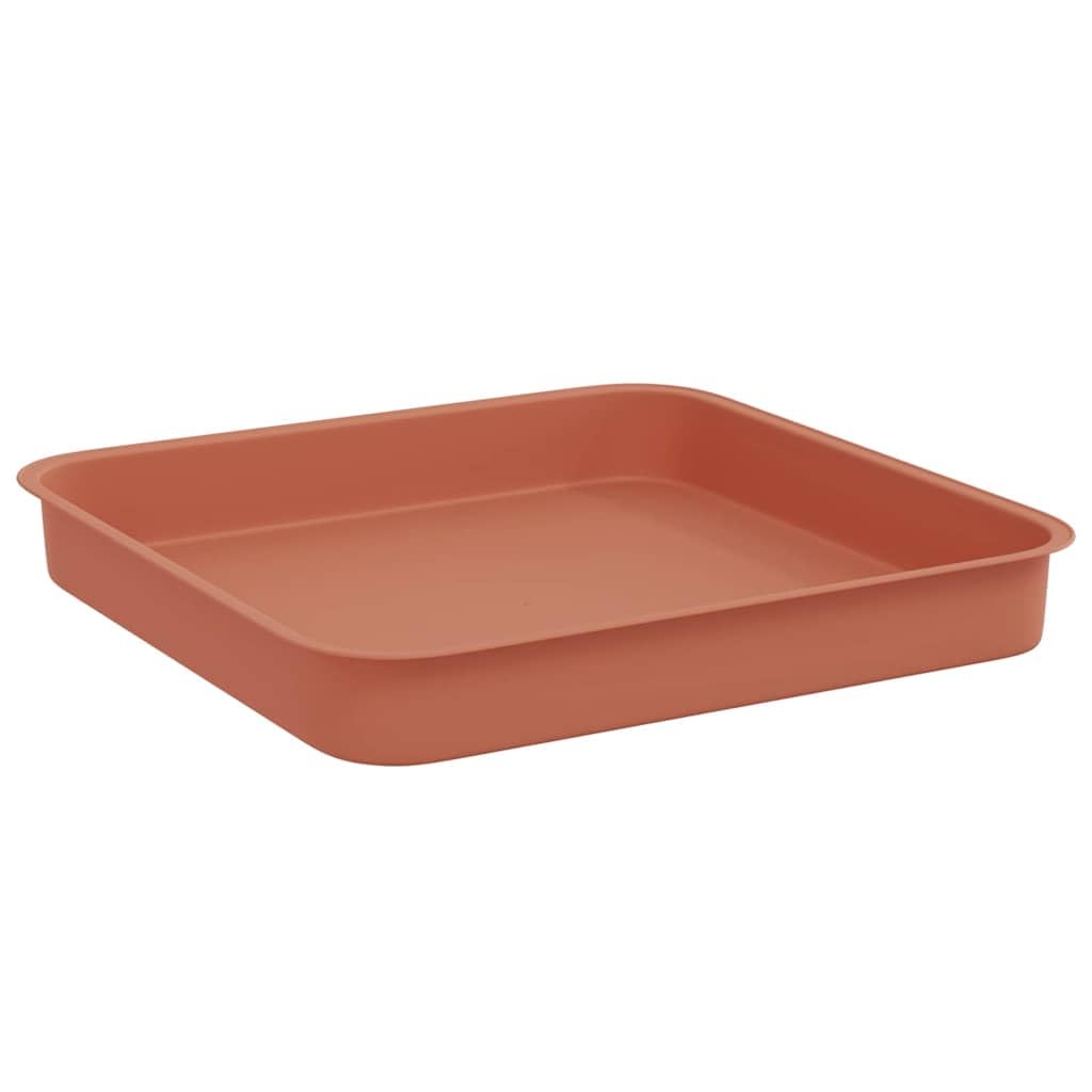 Set di 6 vassoi da fiori quadrati in plastica robusta, 15 x 15 x 2 cm, resistenti alle intemperie, al gelo, ideali per balcone, giardino, terrazza e per la cura delle piante da interni