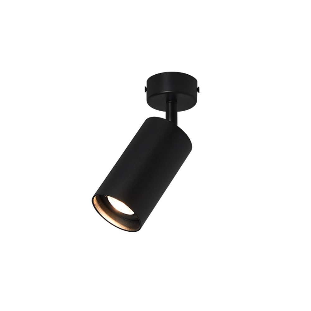 Spot LED 7 W, plafonnier encastré moderne à angle réglable, idéal pour un salon ou un mur, applique murale en aluminium, éclairage pour tableau ou vitrine, lumière blan,Black-white light 6000 K