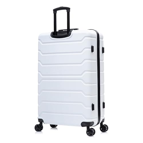 Image of InUSA TREND Luggage with Spinner Wheels | Durable lightweight Hardside Suitcase, Travel Bag with Handle and Trolley | 32-inch Extra-Large Checked luggage | White