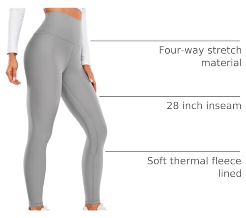 Image of CRZ YOGA Fleece Thermal Leggings 28'' | Thermal, Casual, Full Length, Winter, for Women