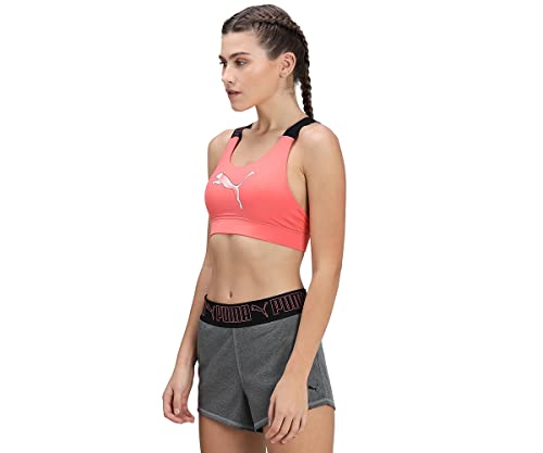 Image of PUMA Women's Polyester Bra Sports (52029924 Georgia Peach-Eggnog-Print L)