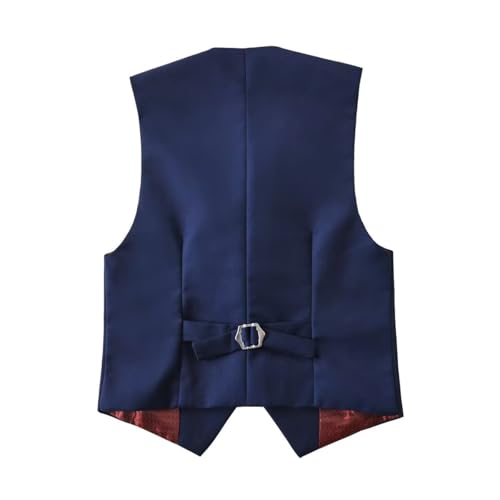 Kids Suit Vest for Boys Slim Fit Formal Wedding Dress Tuxedo Teens Homecoming Waistcoat with Adjustable Back Strap2