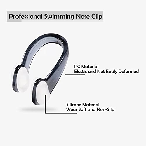 Zwemmuts, Unisex Badmuts van Silicone, Set van 2-One met Neusclip, 100% Siliconen - Antislip - Hypoallergene - Ripstop, Zwemmenmuts voor Vrouwen, Mannen, Meisjes Jongens & Tieners met Lang Krullenhaar - Image 7