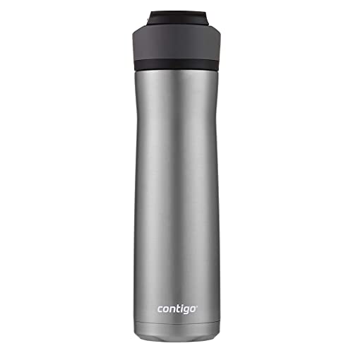 Image of Contigo Ashland Chill Stainless Steel Water Bottle with Leakproof Lid & Straw, Water Bottle with Handle Keeps Drinks Cold for 24hrs & Hot for 6hrs, Great for Travel, School, Work, & More, 24oz